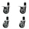 Service Caster 4'' Gray Poly Swivel 1-3/4'' Expanding Stem Caster Set 2 Total Lock Brakes, 4PK SCC-EXTTL20S414-PPUB-2-S-2-134 - alternate 1